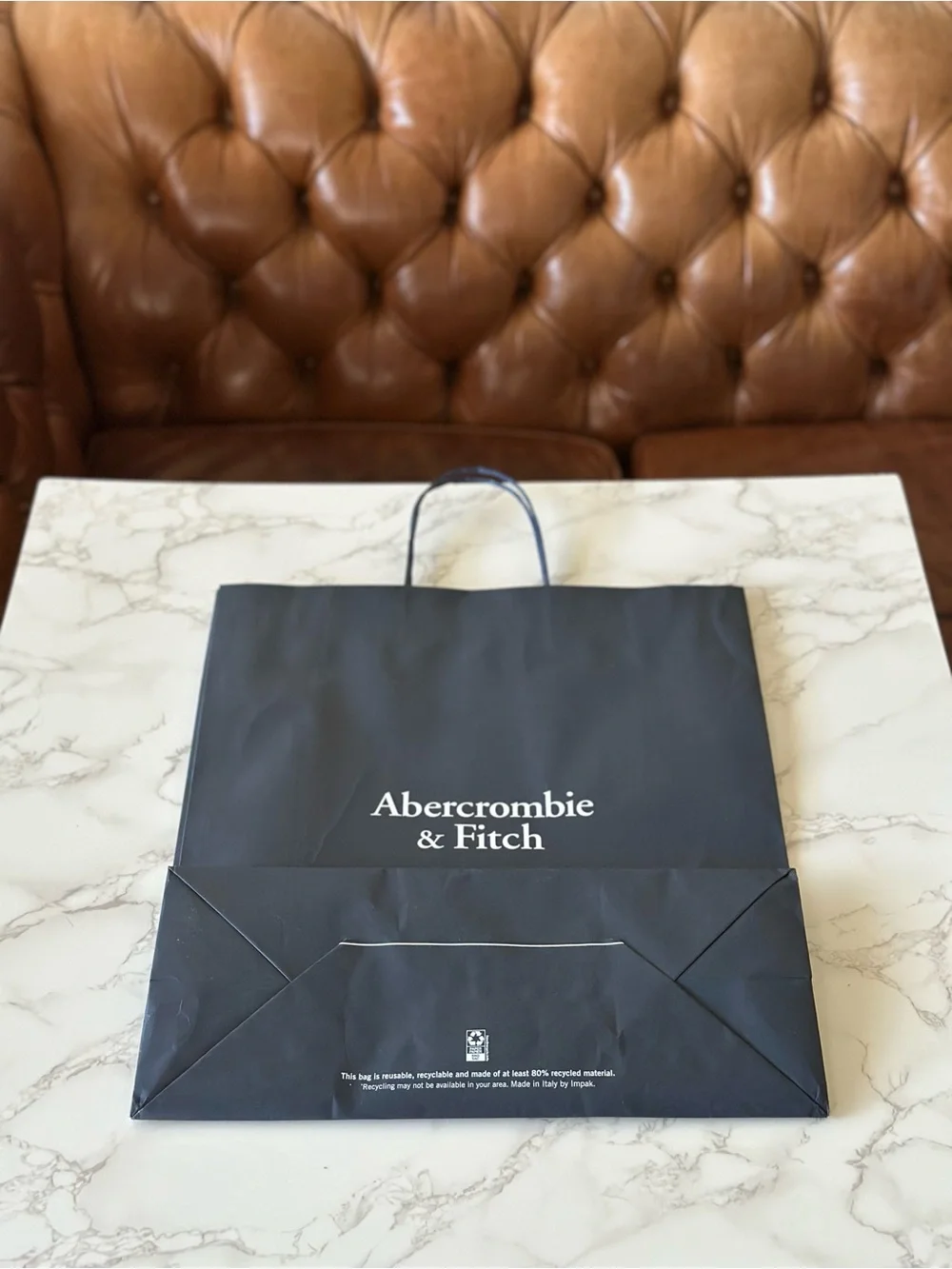 Abercrombie & Fitch Navy Gift Bag 15” x 6” x 13.75”